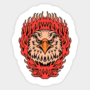 burning eagle tattoo Sticker